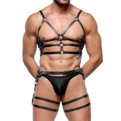 Zado Harnais En Cuir Torse et Cuisses Leatherset M/L